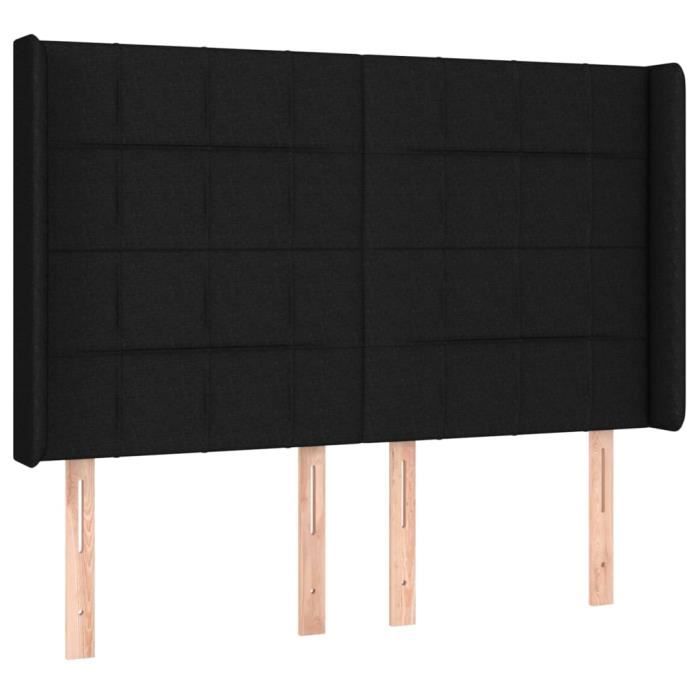 VidaXL Headboard with Ears Black 147x16x118-128 Cm Fabric3119580