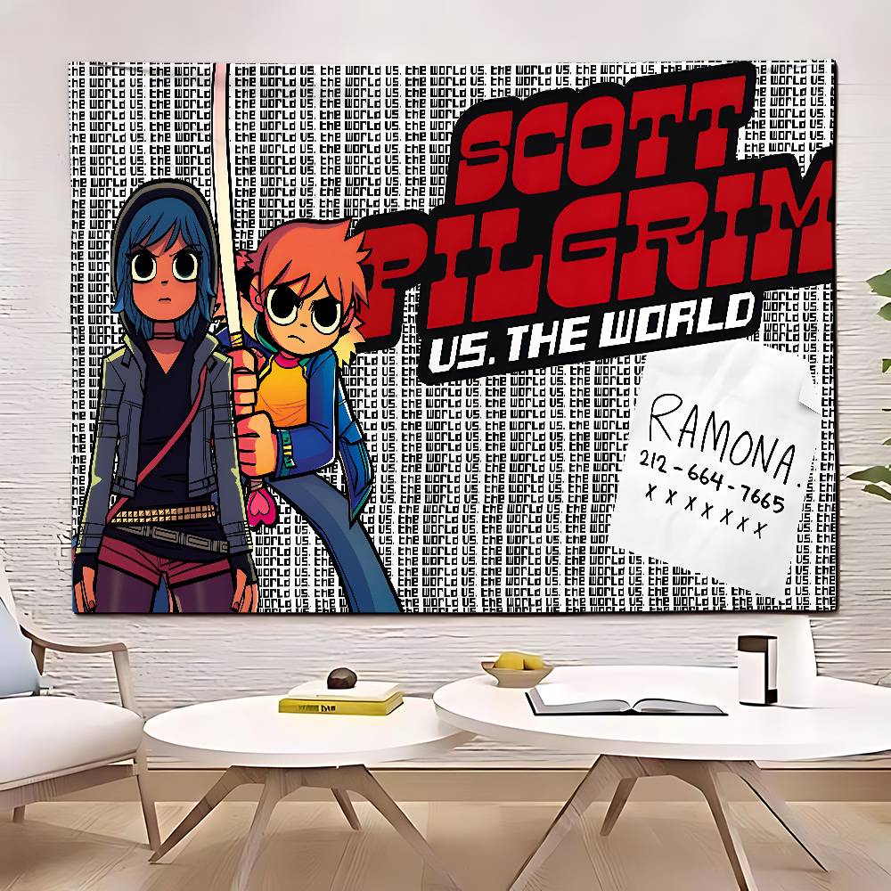 SScott Pilgrim Tapestry Customizable Tapestries Of Various Styleswall Hangings Celebrity Photo Printingwall Hangings