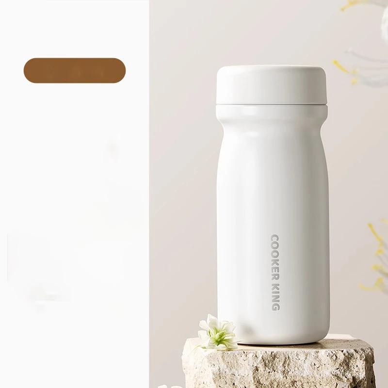 

COOKER KING 350ml Mini Double Vacuum Coffee Mug Stainless Steel Thermos Hot &Cold Portable Water Bottle Leak Proof Insulated Cup 350ml белый