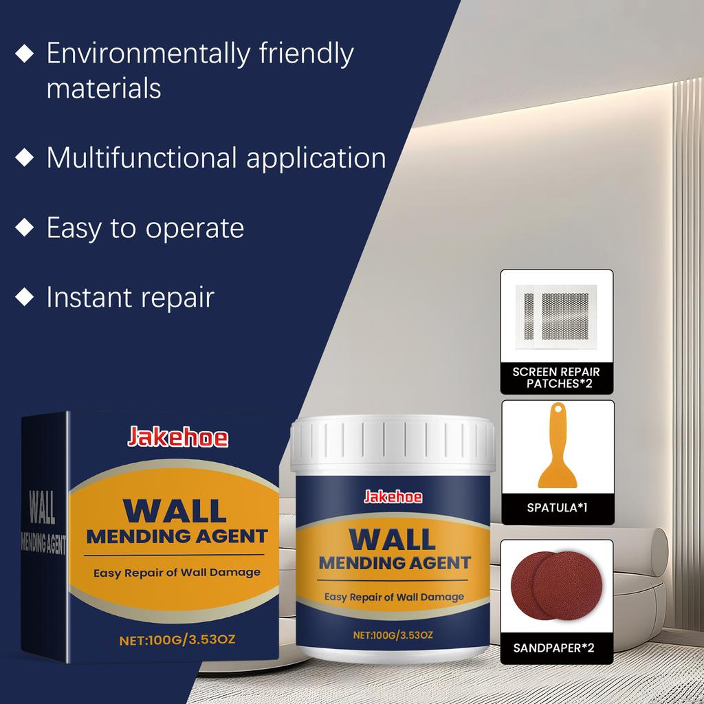 JAKEHOE Wall Repair Paste Kit Wall Hole Peeling Home Patching Paste Cracked Nail Eye Wall Paint Kit