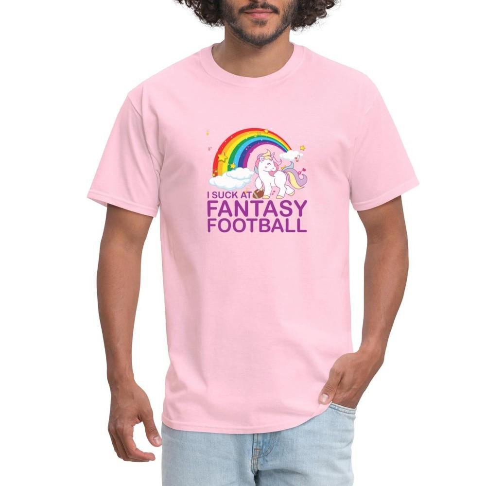 I Suck At Fantasy Football | Funny Unicorn Rainbow Men s T-Shirt XL