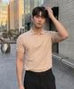 HERVINO Basic Cool Cotton Collared Short Sleeve Tee [Light Beige] (Type A)
