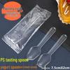 Individually Packaged Transparent Disposable Tasting Spoons for Ice Cream, Yogurt, and Pudding