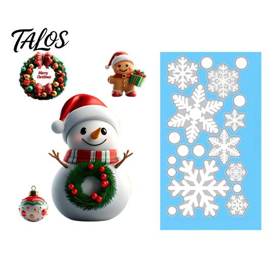 Festive Home Window Decor Christmas Static Clings, Reusable Decals with Santa Snowman Snow Storefront Holiday Ornaments House Designs, Double