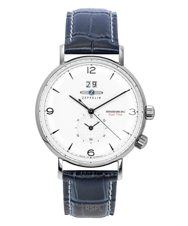 

Zeppelin Hindenburg Синий кожаный ремешок Белый циферблат Кварцевые 80441 Мужские часы белый