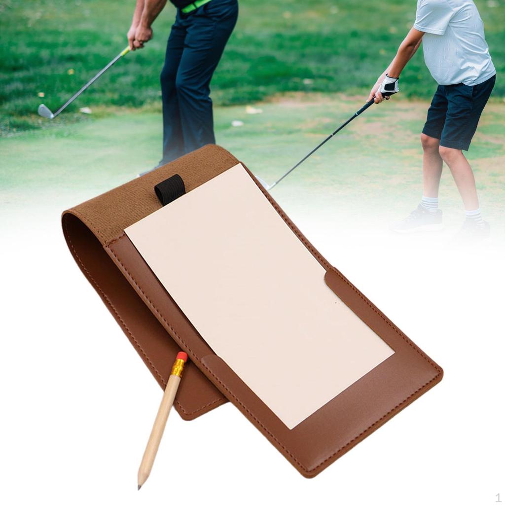 Libro Portascore da Golf Portatile Impermeabile in Pelle PU Copertura Yardage per Gioco