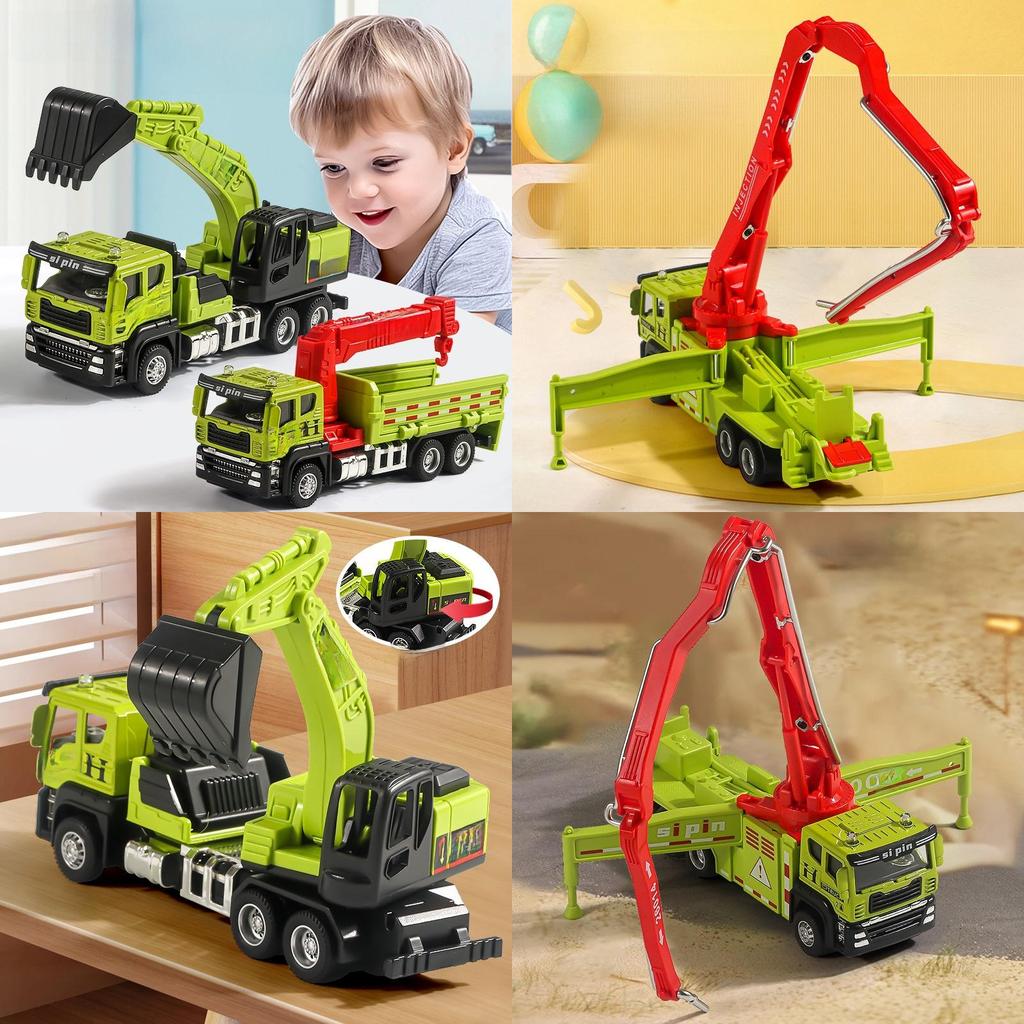 Construction Vehicle Toy Set With Alloy Material And Inertia Drive For Kids Age 3