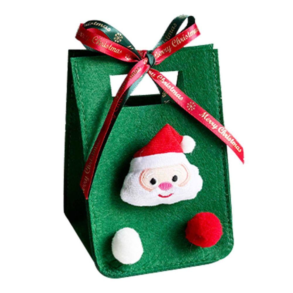 2PCS Thickened New Year Gift Bag Red Green Christmas Apple Bag Christmas Gift Bag Home Decoration