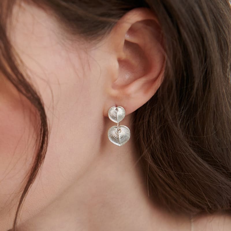 cotoit Heart Shell Double Earrings