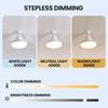 LED Ceiling Fan Light E27 Screw Invisible Fan Light with Remote Control Mute Timming Function 3-Speeds Wind Free Extension Pole