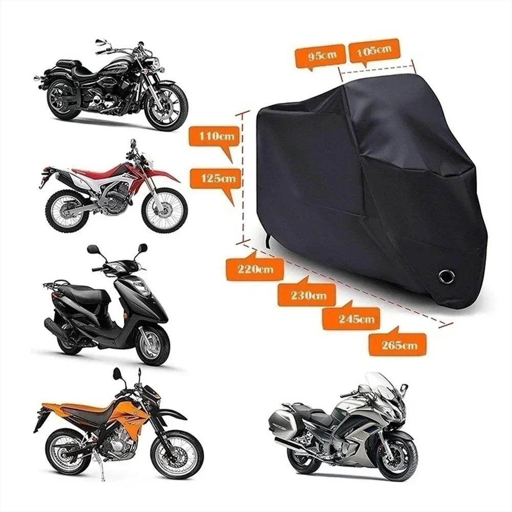 Motorradabdeckung Wasserdicht Ganzjährig Staubdicht UV-Schutz Outdoor Indoor Scooter 190T Verschleißfeste Stoff Motorradabdeckung