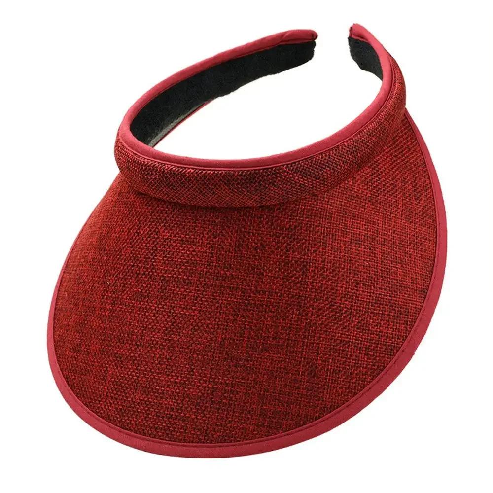 Summer Wide Brim Sun Visor Hat Adjustable UV Protection Golf Hat Portable Lightweight Sports Cap Casual Beach Cap for Women Men