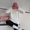 White long-sleeved T-shirt women's autumn bottoming shirt 2025 new Korean version loose medium and long velvet top