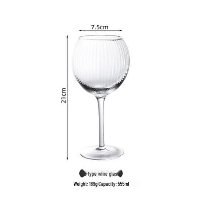 Luxury Striped Crystal High-Stem Wine Glass