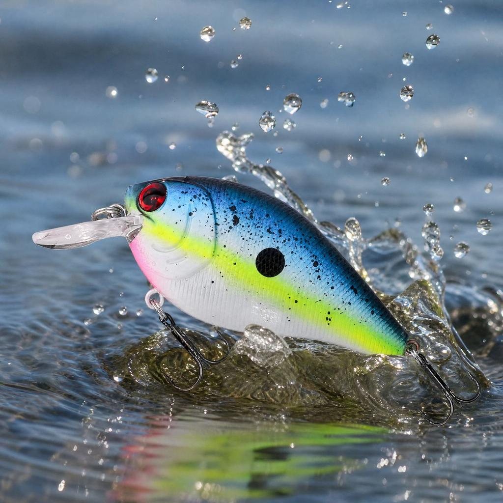 Fishing with 6 Color Options, Floating Topwater Noise-Making Hard, Lifelike Crankbait