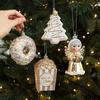 Golden Sticky Pink Christmas Tree Pendant Golden Snowman Gift Box Cartoon Pendant Reindeer Decorations Christmas Tree Accessory