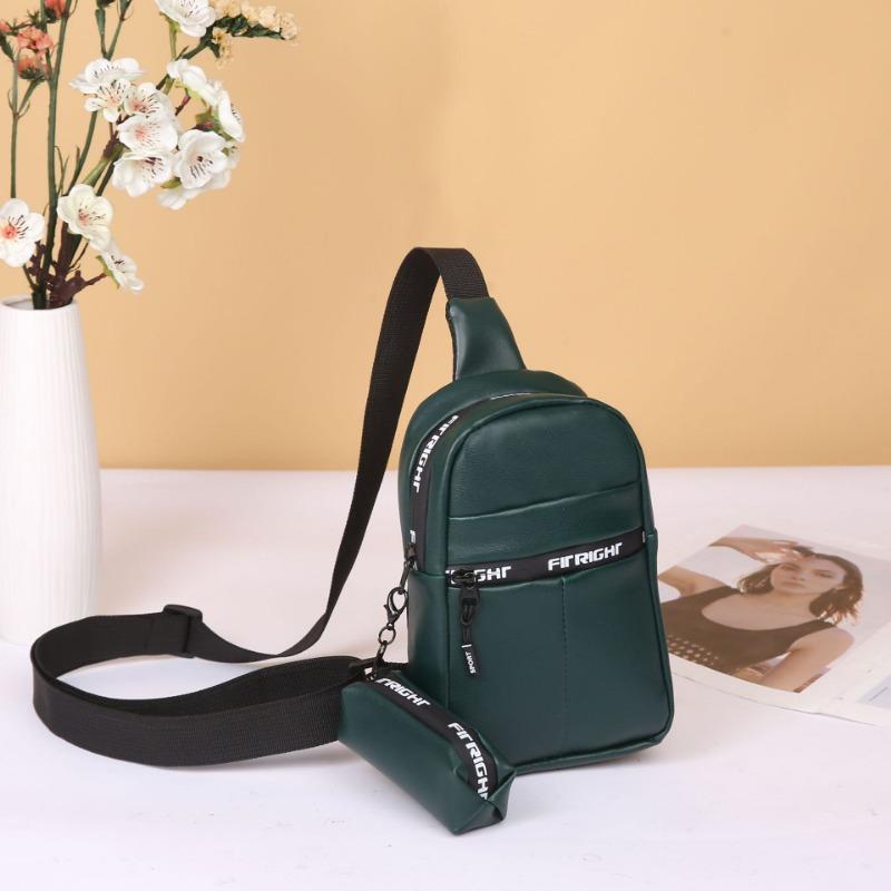 Fashion breast bag, shoulder messenger bag, sports bag with pendant, change bag, letter bag, a simple bag.