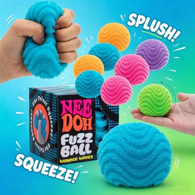 Schylling Needoh Fuzz Ball Wonder Waves, Mačkací senzorická fidget hračka, Antistresový mačkací míček pro dospělé a děti