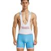 2024 nuova tuta intera da bodybuilding da uomo tuta da wrestling rosa e blu calzamaglia sportiva tuta da ciclismo
