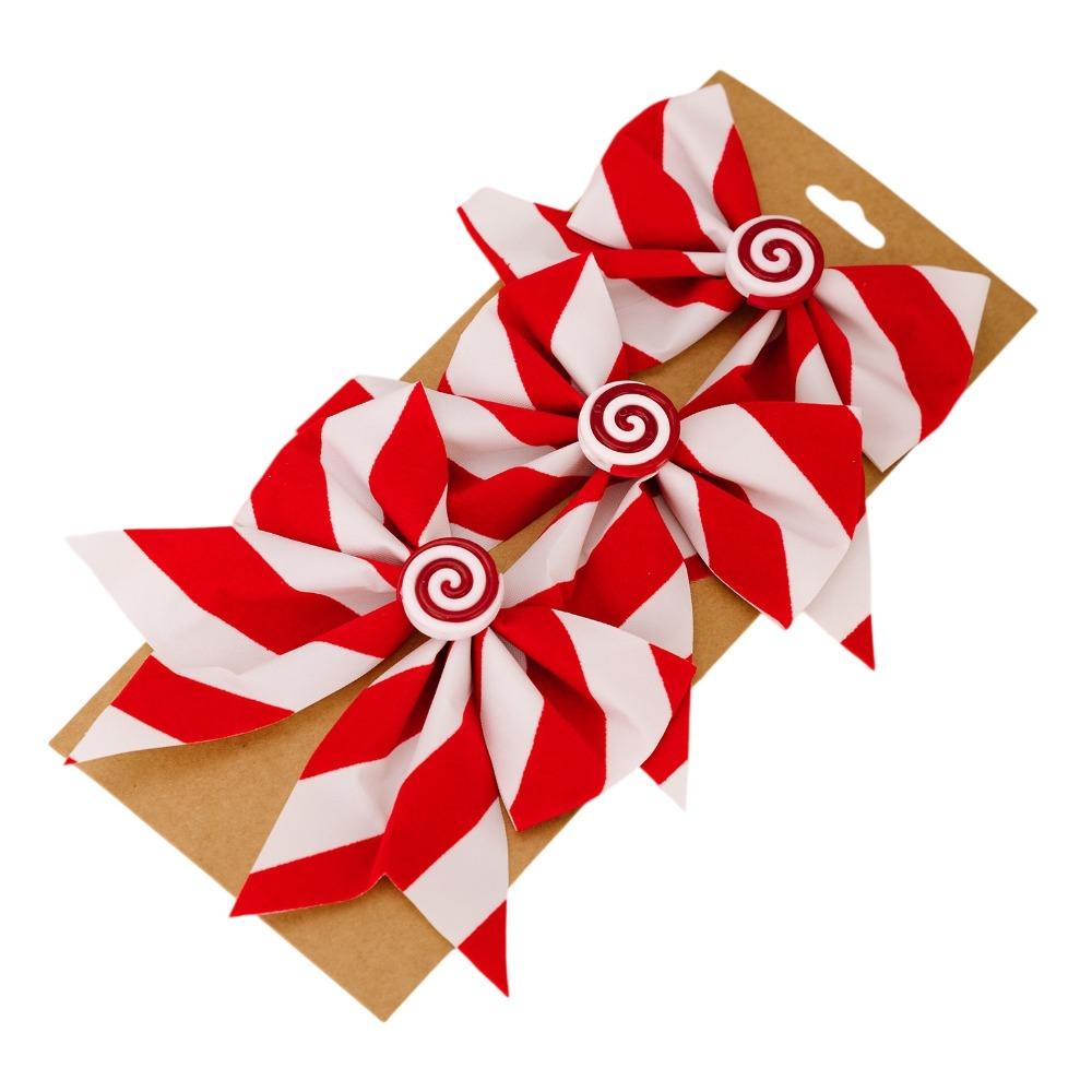3Pcs Indoor And Outdoor Christmas Bows Decor Candy Bowknot Wreath Bows  New Year Party Decor