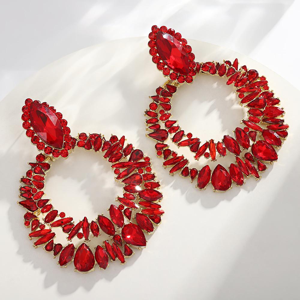 Elegant Round Geometric Alloy Earrings For Women Fashion Summer Trendy Jewelry