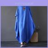 Women Boho Cotton Linen Loose Long Sleeve Maxi Beach Blouse Casual Dress In Premium Quality Fabric