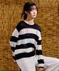 CHASECULT Women'S Striped Crop Long Sleeve Sweater-Dbrg5675D04