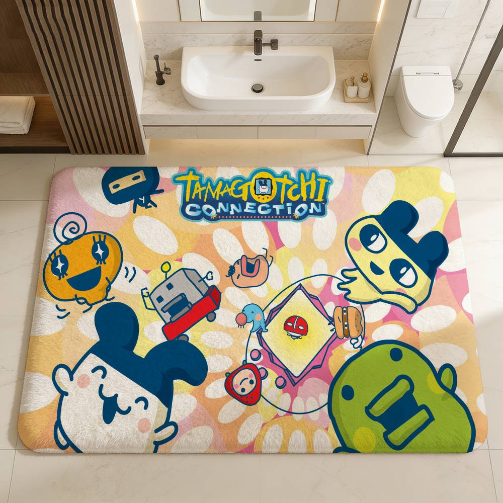 Tamagotchi Cut Friend Floor Mat INS Style Soft Bedroom Floor House Laundry Room Mat Anti-skid Household Carpets