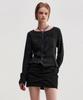 Kimjisu Pinched Long Sleeve Top _ Black