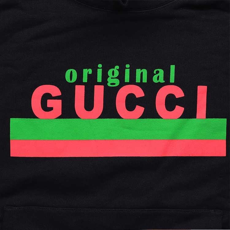 Gucci Logo Graphic Hoodie 'Black' Men's 626989-XJCOR-1082