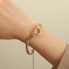 Fashion Gold Pvd Plated Dainty Stainless Steel Bracelets Heart Gold Bracelet Adjustable Chain Bracelet Women Gift