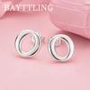 Charming 925 Sterling Silver Exquisite Round Stud Earrings for Women Wedding Accessories Fashionable Party Jewelry
