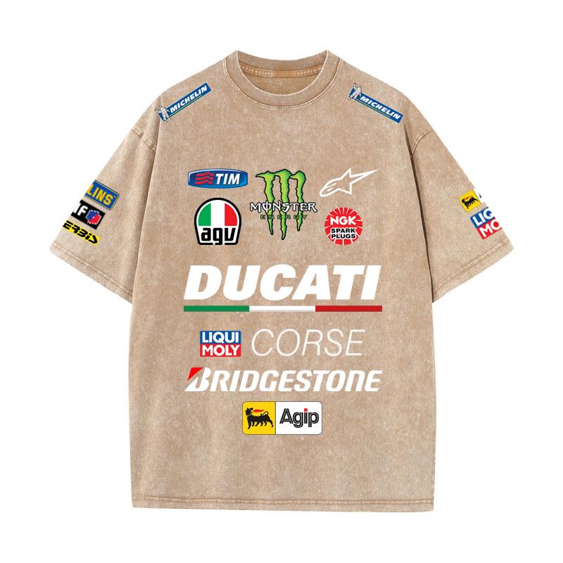 2026 Letní závodní oblek Ducati F1 Tým Red Bull Verstappen Uniforma Krátký rukáv Vintage praná trička Kulatý výstřih Trička