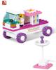 Non-Toxic Sluban 0155 Children Princess Pink Dream Snack Car Model Figure Blocks Educational Construction Building Bricks Toys For Children