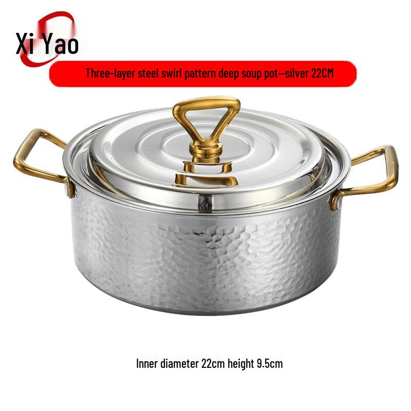

Xiyao 201 Stainless Steel Textured Deep Stockpot