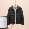 Down jacket women's new short light and thin thickened warm slim white duck down fashion coat