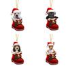 Entzückender Cartoon Roter Hund Auto Hängeornament Für Stilvolle Weihnachts-Heimdekoration