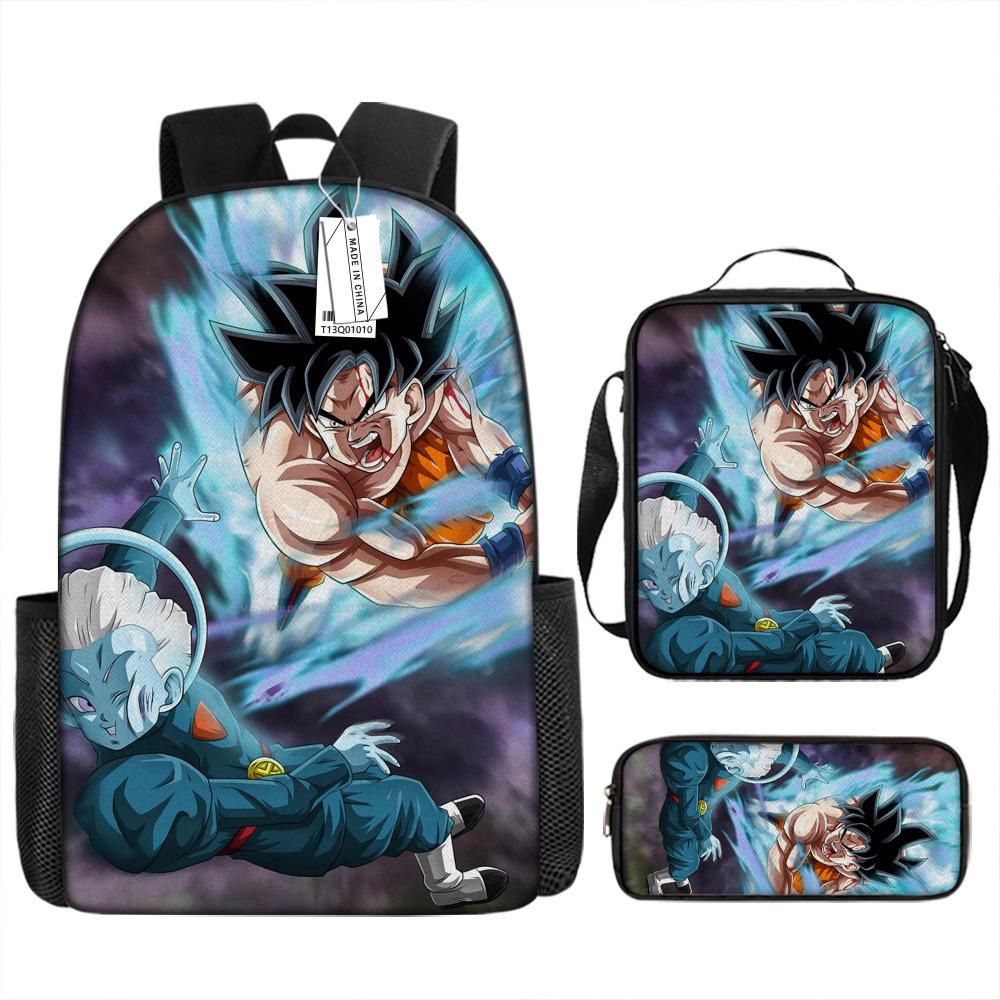 Dragon Ball Dragon Ball Student School Bag Cartoon Backpack Crossbody Bag Pencil Bag Waterproof Three-piece School Bag