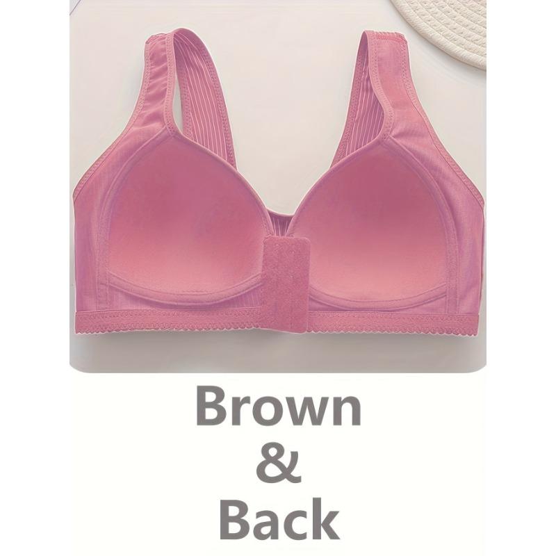Women's Elegant Style Bra, Nursing Stretchy Bra With Front Closure, Comfort Support Underwear