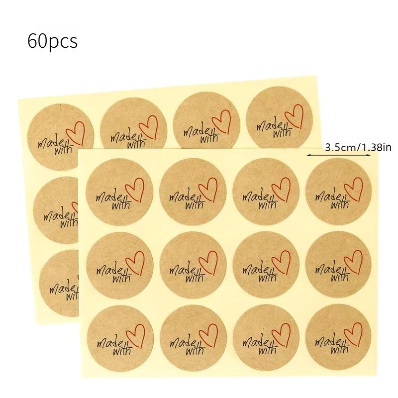 

60/120 шт. Наклейки из крафт-бумаги «Спасибо» Спасибо Клейкие Декоративные Наклейки Ручная работа Бумажный Пакет Конверт Запечатывающие Наклейки 3.5cm