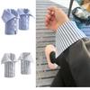 Chemise Rayée Amovible Unisexe Manches Fausses Poignets Hommes Et Femmes Manches de Main Fausses Décoratives Poignets de Poignet Faux Noir Bleu Blanc