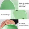 Succulent Potted Round Pot with Tray Plastic Flower Pot Vertical Striped Planters Double Layer Bonsai Home Office Desktop Decor