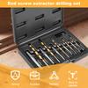 Zestaw 10/14 szt. Wykrętaków do śrub HSS Precyzyjna Kontrola Łatwe Wykręcanie Stal HSS Wiertło Lewoskrętne do Usuwania Uszkodzonych Złamanych Nakrętek, Śrub