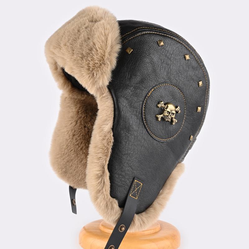 Russia Winter Faux fur Hat Unisex Windproof Warm Bomber Hats Outdoor Earflap Ski Cycling Hat One Size