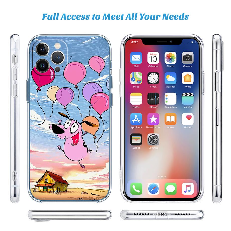 C-Courage C-Cowardly D-Dog Transparent Phone Case for Motorola Moto Edge 20 30 40 50 S30 Fusion Ultra Pro Neo Lite + G200 G23