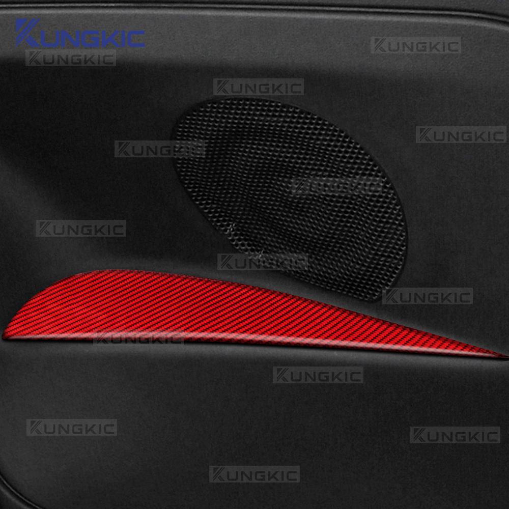 Für Fiat 500 2008-2024 Für Abarth 595/695 2012-2021 2022 2023 2024 Echter Weicher Kohlefaser-Aufkleber LHD RHD Auto Hintere Armlehnenverkleidung