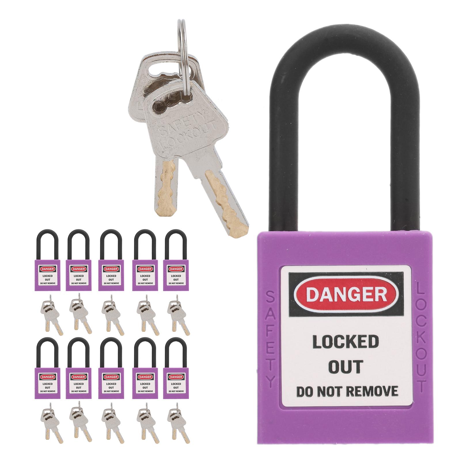 

10Set 38mm 1.5in Safety Padlock Engineering Insulation DustProof for Factories Construction Sites Hospitals Chemicals фиолетовый