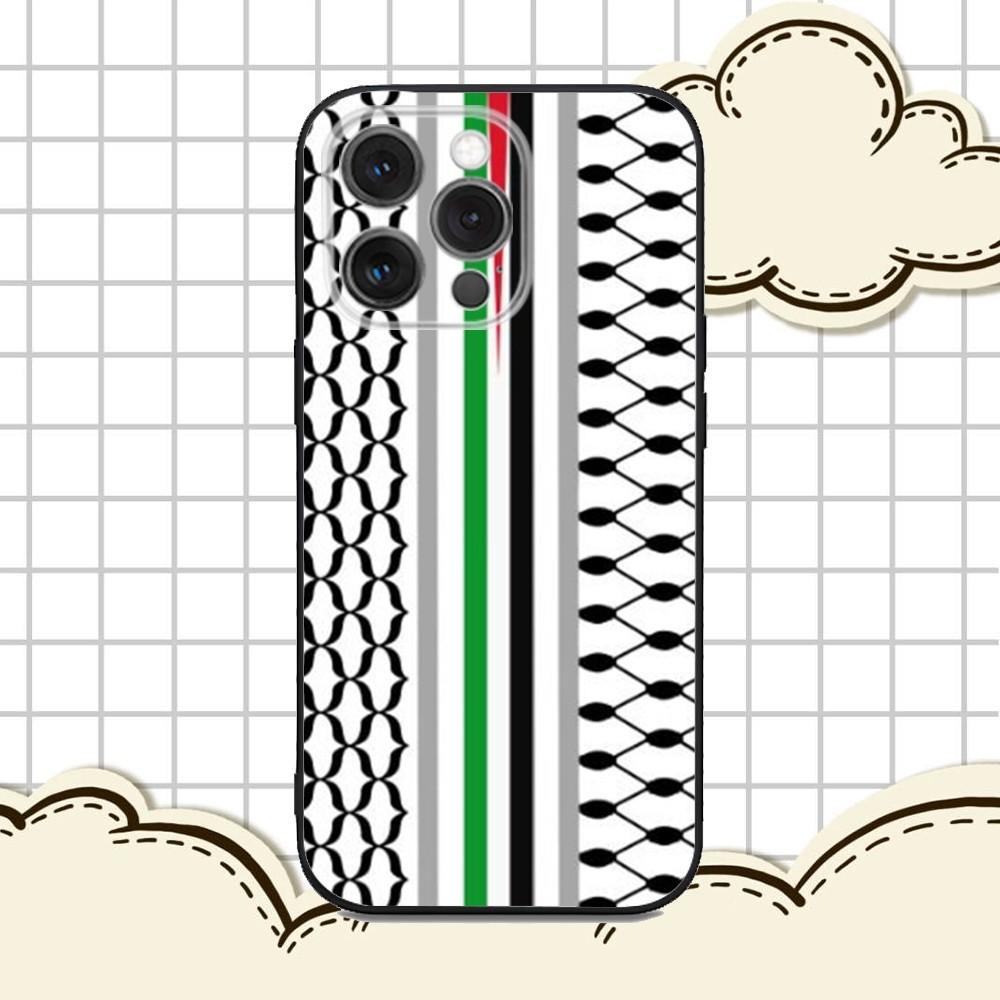

P-Palestine-S Hattah Keffiyeh Phone Case For iPhone 16e,16,15,14,13,12,11,Pro,X,XS,Max,XR,Plus,Mini Soft Black Cover iPhone14
