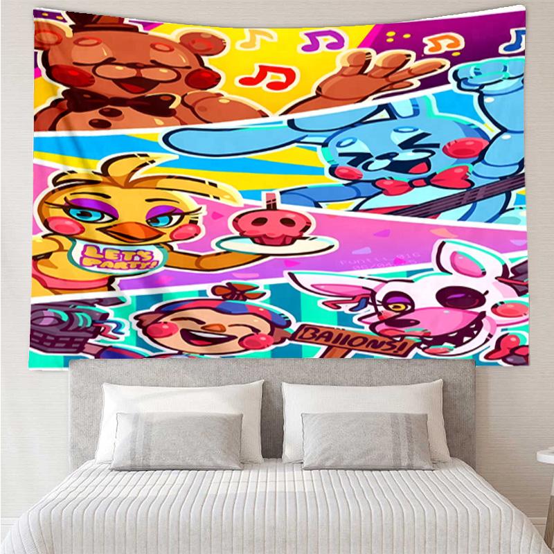 Five Nights Party Tapestry, Unique Design Tapestry, Wall Decor for Bedroom,Livingroom, Playroom,Heartwarming Fan Holiday Gifts