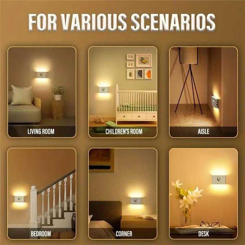 

A34R Cabinet Lamp Motion Sensor Led Night Light Wireless Magnetic Rechargeable Smart Warm Stair Lights Corridor білий